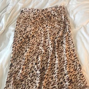 American Eagle leopard print midi skirt satin xl